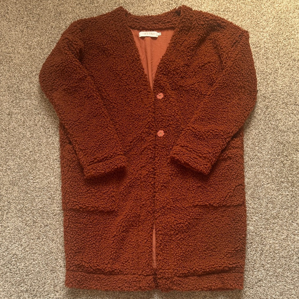 ASTR the Label Fauna Faux Shearling Coat L